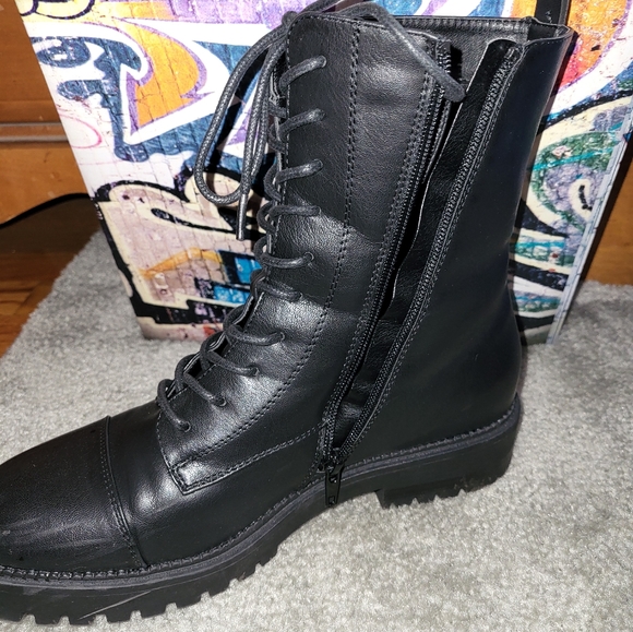 Black Military Style Boots - Picture 3 of 3